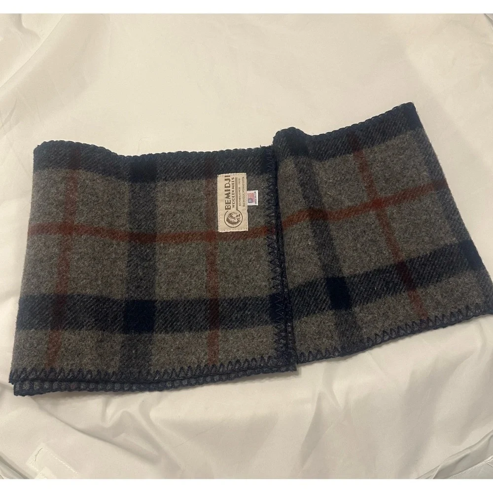 Bemidji Woolen Mills Buffalo Plaid Wool Check Scarf USA